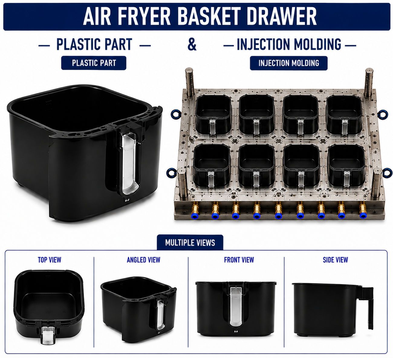 Air Fryer Plastic Basket Drawer Mould and Moulding Service